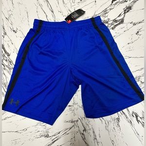 Under Armour Men's UA Tech HeatGear Athletic Mesh Shorts- Blue/Black- Medium